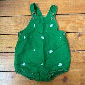 Janie & Jack Linen/Cotton Overalls Bubble Romper for Baby - 6 - 12 Months